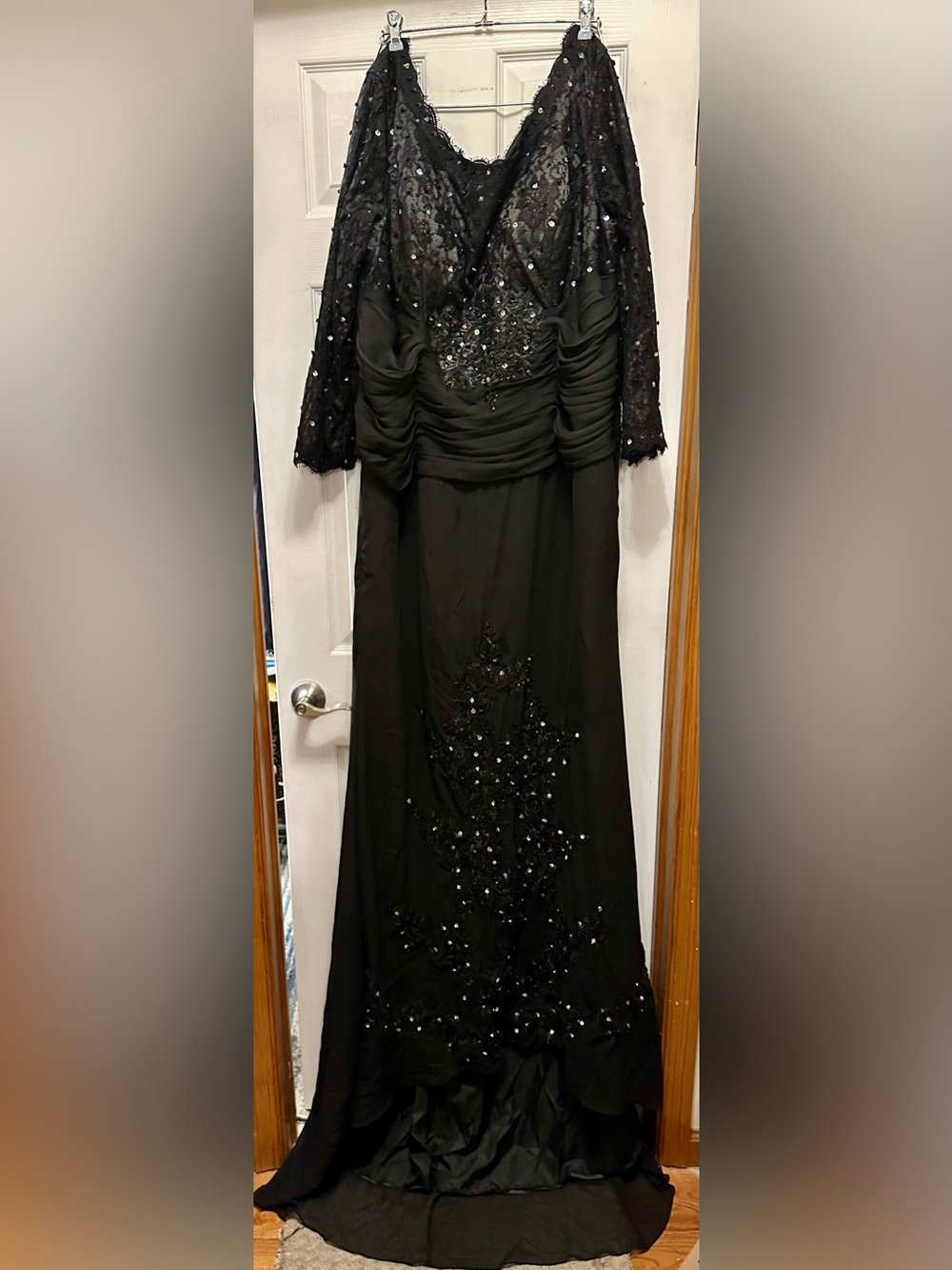 Black Embellished Evening Dress